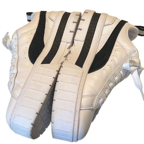 Puma Mayze White and Black Leather and Suede Lace Up Sneaker Women's Size 8.5 - Picture 6 of 10